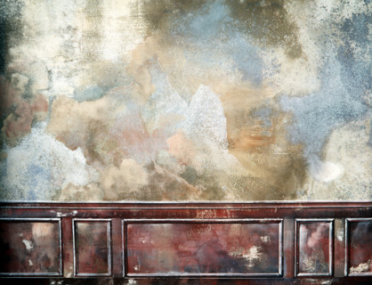 Fresco. Painted canvas tarp with trompe l'oeil effects