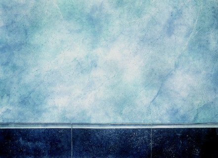 Fresco. Painted canvas tarp with trompe l'oeil effects
