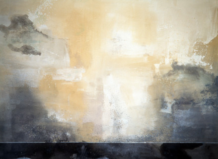 Fresco. Painted canvas tarp with trompe l'oeil effects