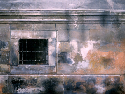 Fresque. Bâche peinte en trompe l'oeil