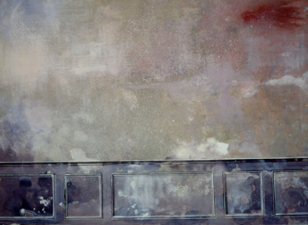 Fresque. Bâche peinte en trompe l'oeil