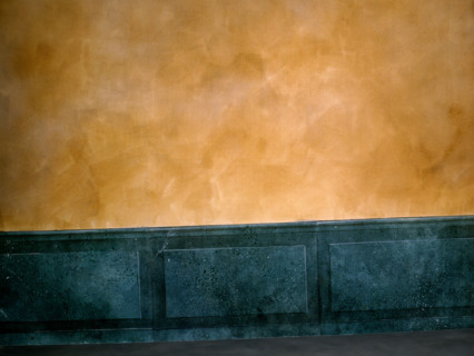 Fresco. Painted canvas tarp with trompe l'oeil effects