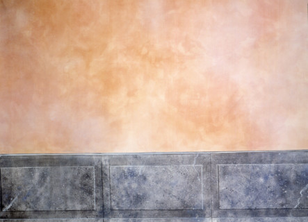Fresco. Painted canvas tarp with trompe l'oeil effects