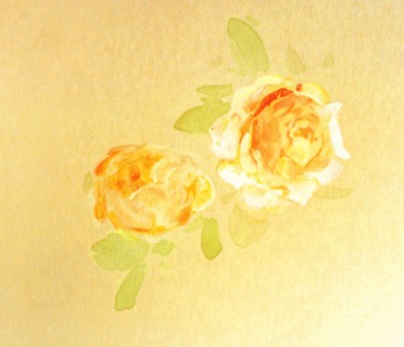 Flowers. Painted canvas tarp