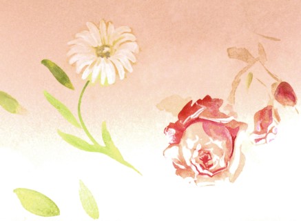 Flowers. Painted canvas tarp
