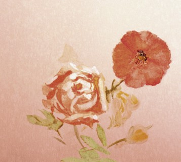 Flowers. Painted canvas tarp