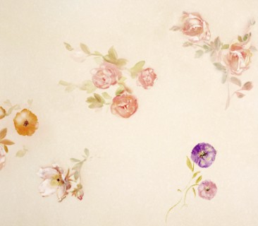 Flowers. Painted canvas tarp