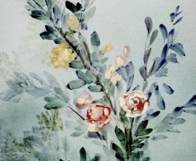 Flowers. Painted canvas tarp