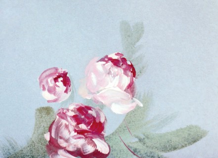Flowers. Painted canvas tarp