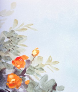 Flowers. Painted canvas tarp