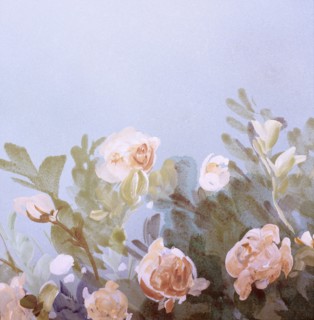 Flowers. Painted canvas tarp