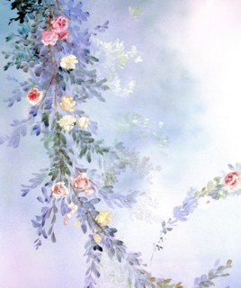 Flowers. Painted canvas tarp