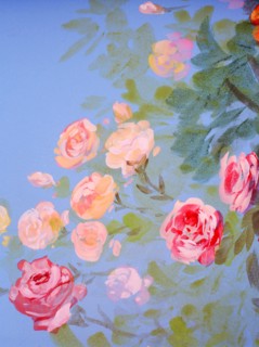 Flowers. Painted canvas tarp