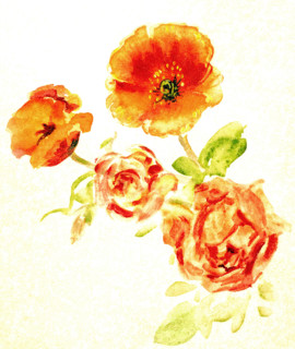 Flowers. Painted canvas tarp