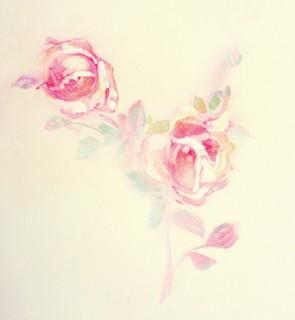 Flowers. Painted canvas tarp