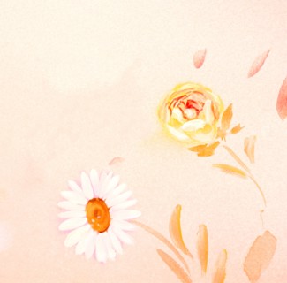 Flowers. Painted canvas tarp