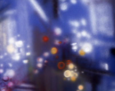 Painted backdrop. Night lights effects