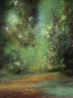 Painted canvas tarp. Landscape