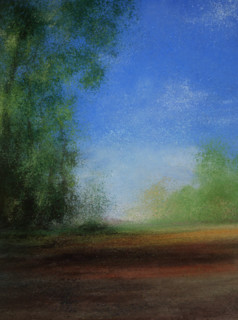 Painted canvas tarp. Landscape