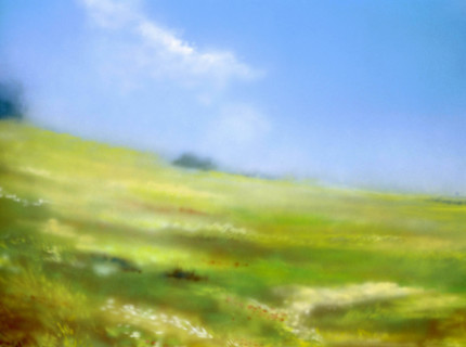 Painted canvas tarp. Landscape