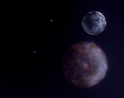 Planets. Painted canvas tarp