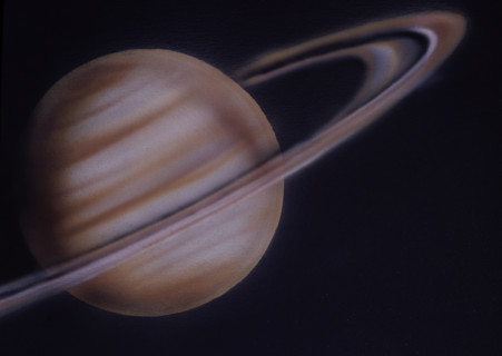 Planets. Painted canvas tarp