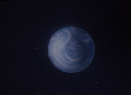 Planets. Painted canvas tarp