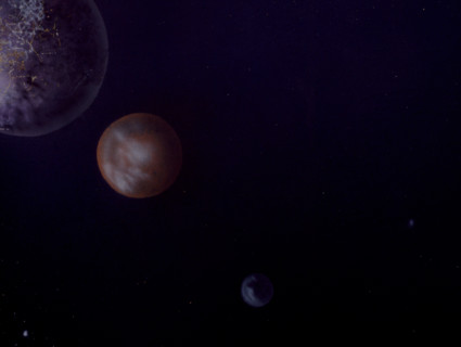 Planets. Painted canvas tarp