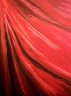 Painted backdrop. Stage curtain