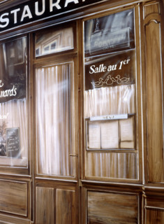 Décor peint. Façade de restaurant
