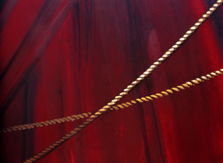Painted backdrop. Stage curtain