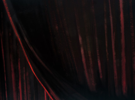 Painted backdrop. Stage curtain