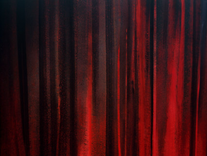 Painted backdrop. Stage curtain