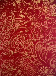 Painted backdrop. Stage curtain