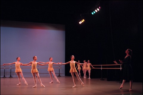 01/10/2000. The "Petits Rats", pupils of the Opera Garnier ballet class in Paris, working as extras.