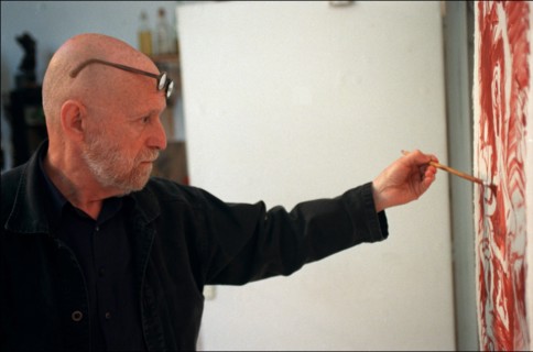 14/08/1998. BOUGIVAL: P. ALECHINSKY DS SON ATELIER