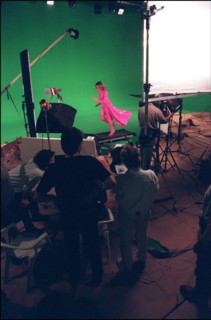 09/00/2000. Close up Julie Snyder for new french tv program "Lundi c'est Julie..."