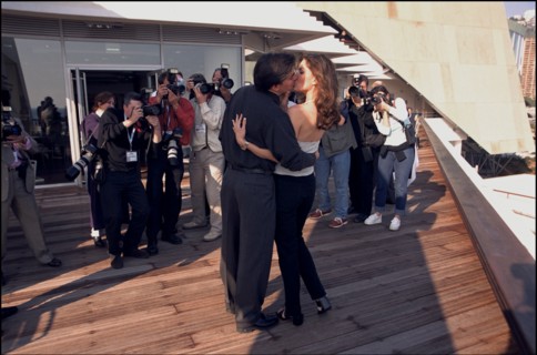 02/18/2001. Paula Trickey & her boyfriend at the 41st television festival of Monte Carlo.