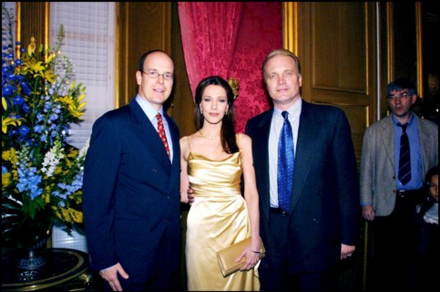 02/19/2001. Private party with Prince Albert of Monaco during 41st Monte-Carlo TV festival.