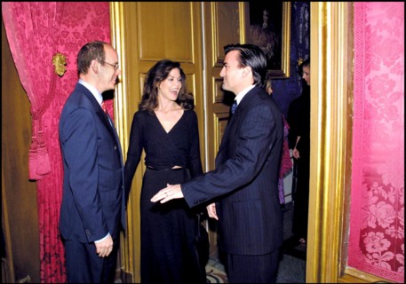 02/19/2001. Private party with Prince Albert of Monaco during 41st Monte-Carlo TV festival.