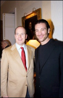02/20/2001. Private party with Prince Albert during TV festival in Monte Carlo.