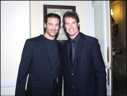 02/20/2001. Private party with Prince Albert during TV festival in Monte Carlo.