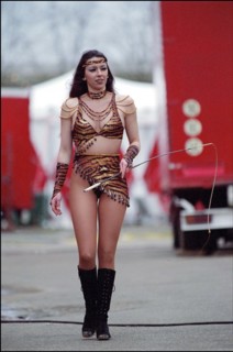 02/00/2001. Virginie Tessier the youngest wild beast tamer in the world.