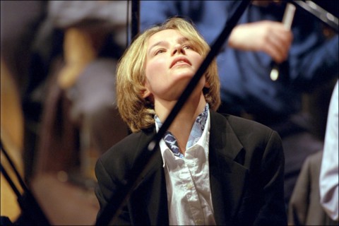 04/04/2001. Helene Grimaud, pianist, on rehearsal at "la cite de la musique".