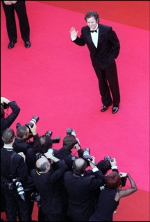 05/09/2001. 54th Cannes Film Festival: Francis Huster walking up the stairs.