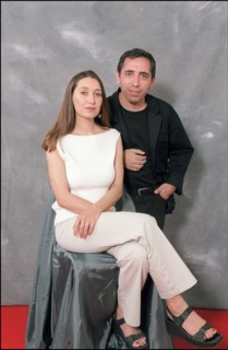 05/11/2001. 54th Cannes film festival: studio of Mohsen Makhmalbaf and Niloufar Pazira