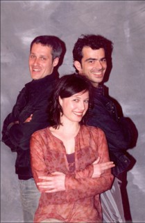 05/11/2001 54th Cannes film festival: studio of Marc Recha, Nathalie Boutefeu and David Selvas