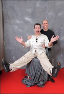 05/12/2001. 54th Cannes film festival: studio of "Shrek" team.