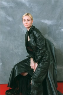 05/12/2001. EXCLUSIVE. 54th Cannes film festival: studio of Emmanuelle Beart and Catherine Corsini.