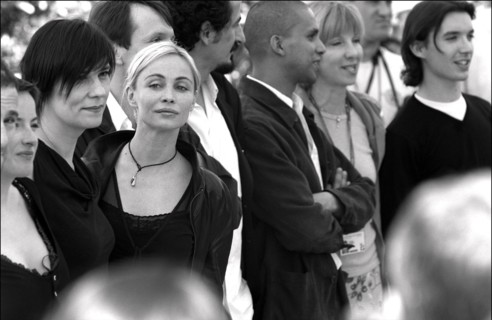 05/12/2001. 54th Cannes film festival: Press conference of "la Repetition" team.